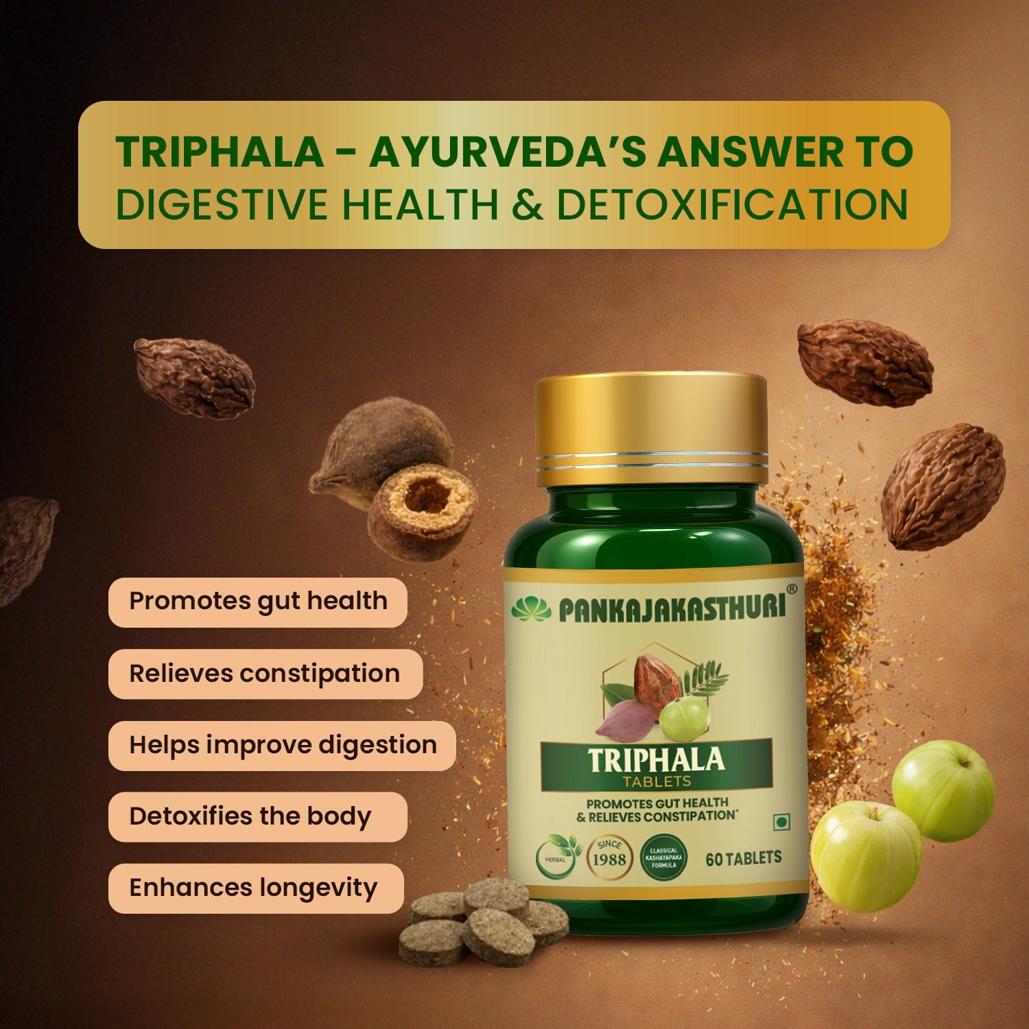 Triphala Tablets | Promotes Gut Health & Relieves Constipation
