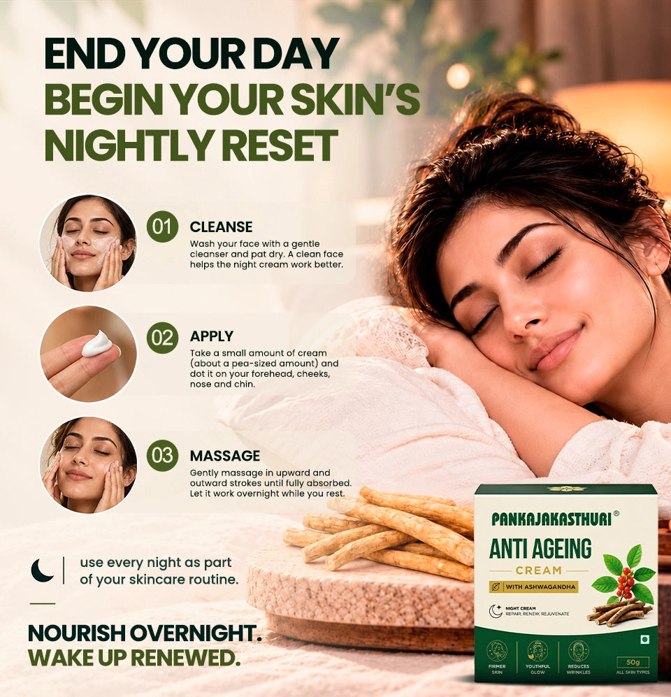 Pankajakasthuri Anti-Ageing Night Cream with Ashwagandha